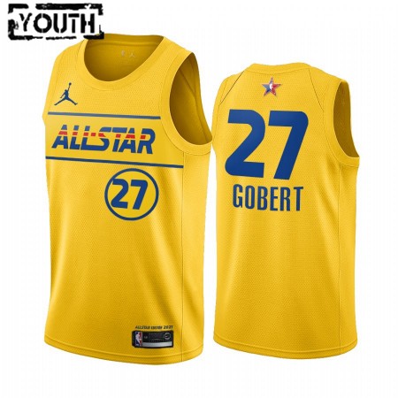 Maglia NBA Utah Jazz Rudy Gobert 27 2021 All-Star Jordan Brand Gold Swingman - Bambino